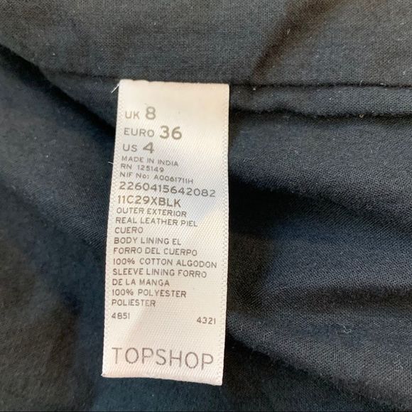 Topshop dark green leather jacket size 4 - Picture 9 of 12
